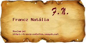 Francz Natália névjegykártya