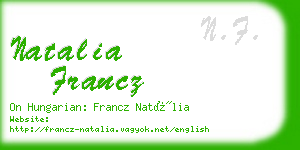 natalia francz business card